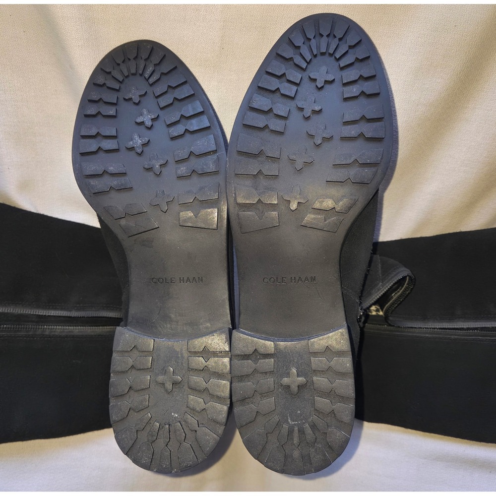 Cole Haan Indiana Womens Black Suede Waterproof Tall Riding Boots D42391 10.5 B - Picture 8 of 9